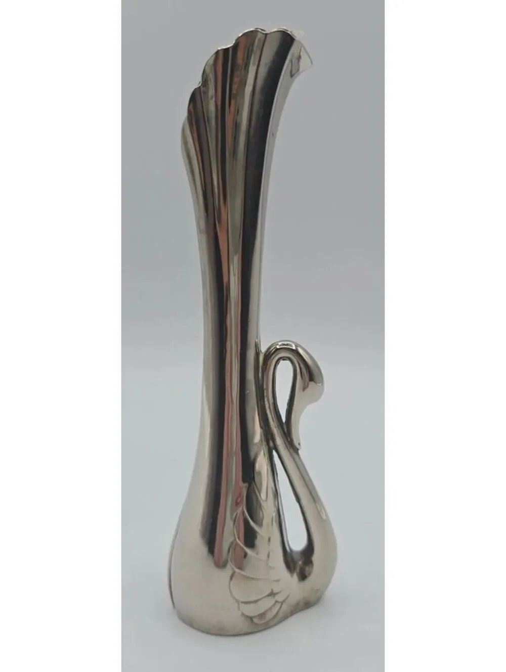 Vintage Silver Plated Swan Bud Vase 7